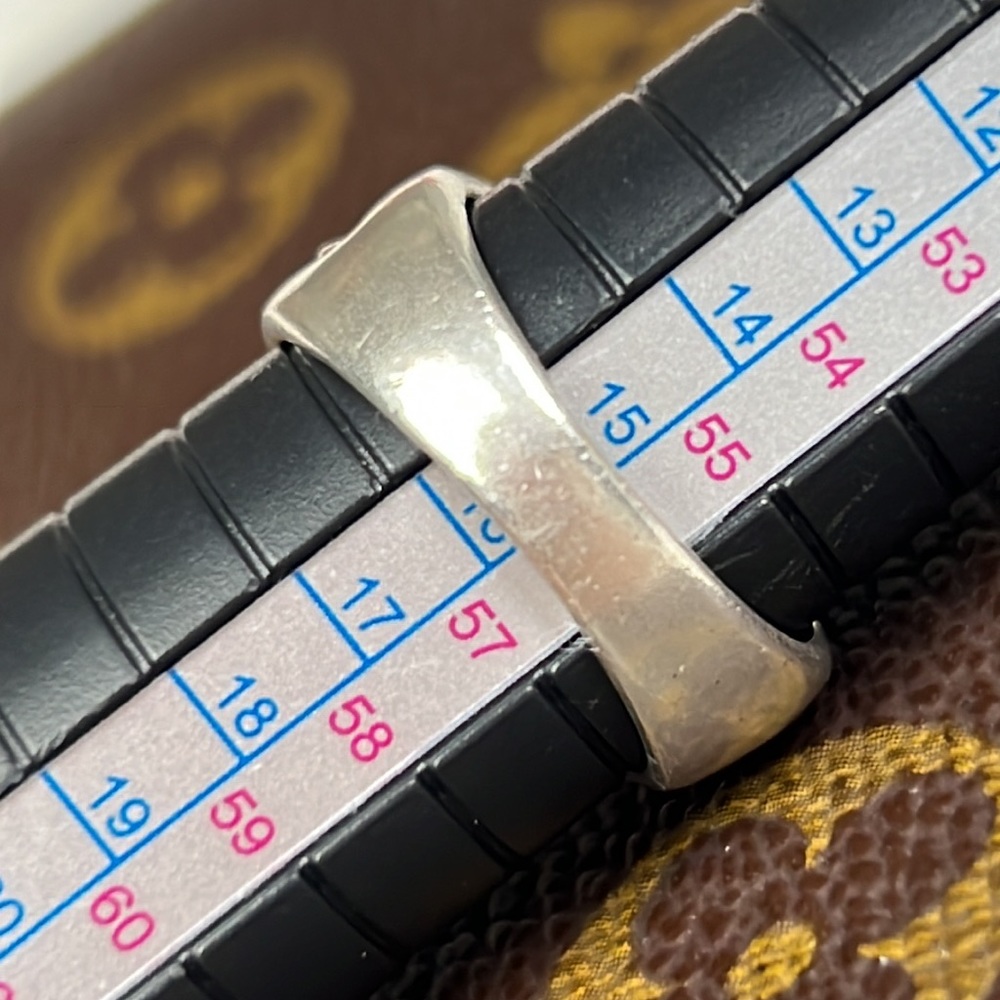 Triple Solid Sterling Silver Ring Chunky Vintage … - image 4